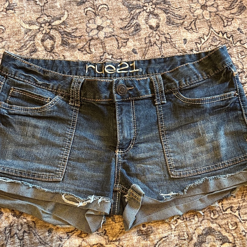 Rue21 Distressed Blue Jean Shorts
